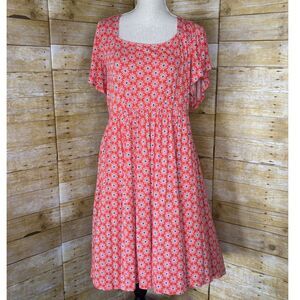 TORRID SUPER SOFT JERSEY KNIT FIT & FLARE FLORAL STRETCH FLUTTER SLEEVE DRESS 2X